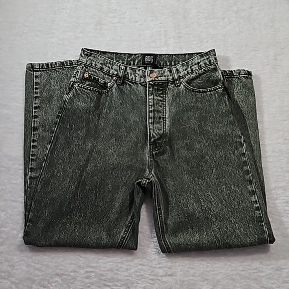 Urban Outfitters BDG Slim Straight Acid Green Jeans 30 Button Fly - Picture 8 of 11